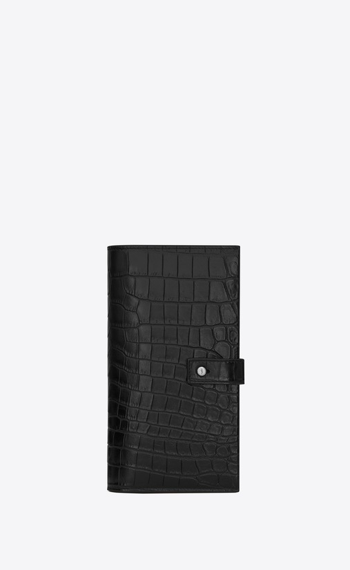 Sac de Jour supple continental wallet in crocodile embossed leather